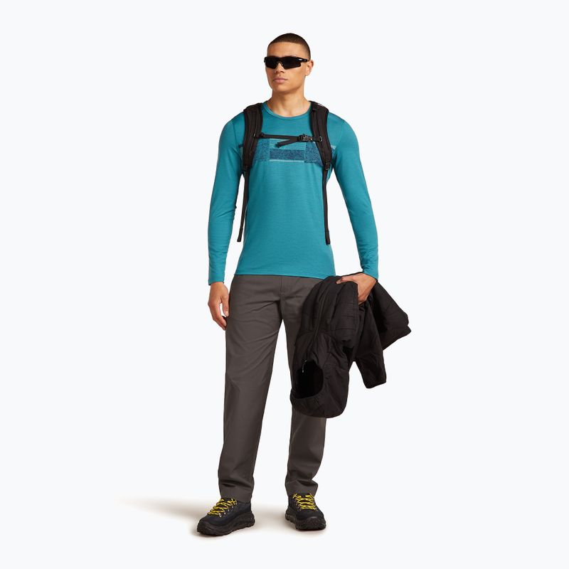 Férfi termoaktív pulóver icebreaker Merino 200 Oasis Crewe Elevation Line topáz 4