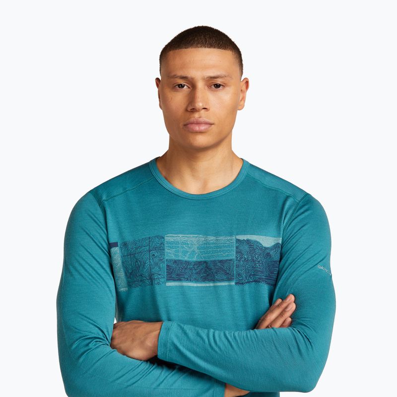 Férfi Icebreaker Merino 200 Oasis Crewe Crewe Elevation Line topaz termikus hosszú ujjú ruha 6