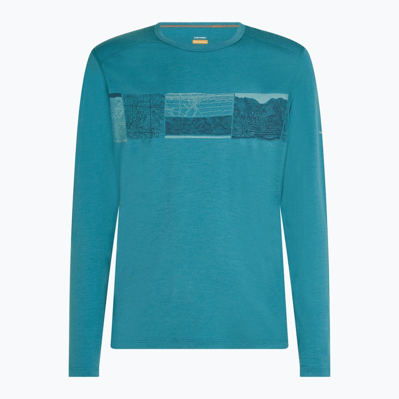 Férfi Icebreaker Merino 200 Oasis Crewe Crewe Elevation Line topaz termikus hosszú ujjú ruha 7