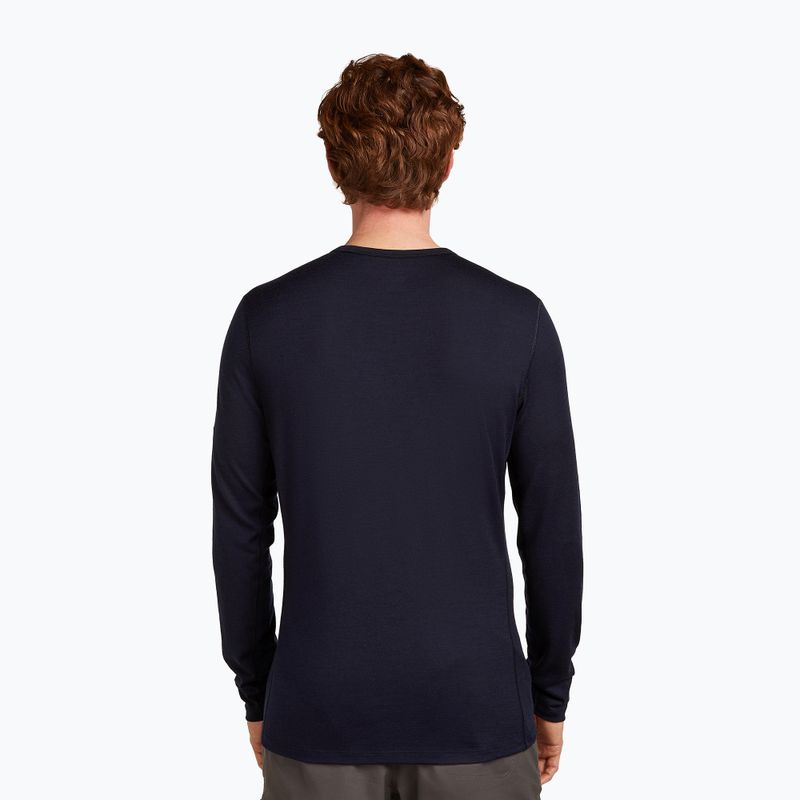 Férfi Icebreaker Merino 200 Oasis Crewe Crewe Elevation Line midnight navy thermo hosszú ujjú ruha 3