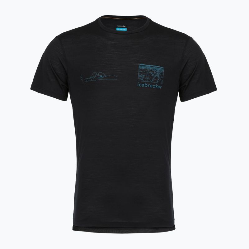 Férfi póló icebreaker Merino Blend 125 Cool-Lite Sphere Trail fekete