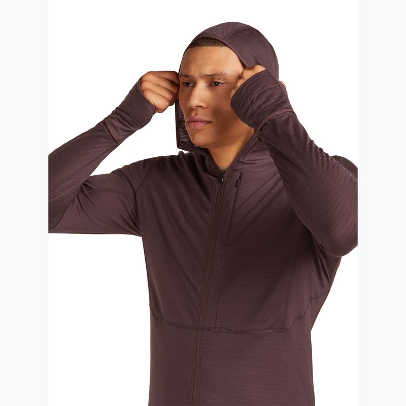 Férfi Icebreaker Merino 200 RealFleece Descender Zip Hoodie java trekking melegítőfelső 5