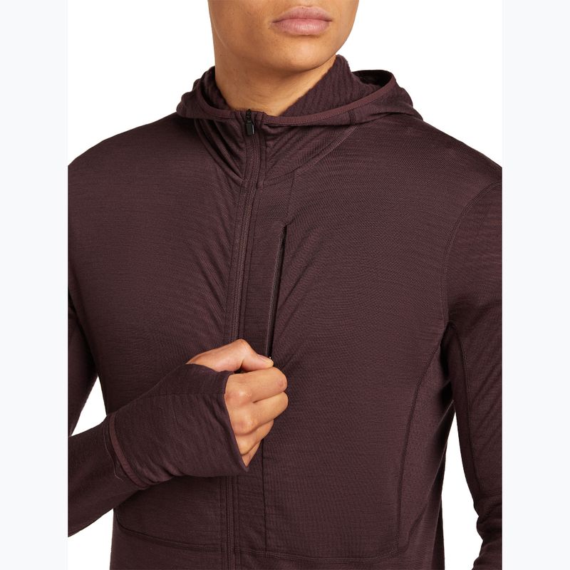 Férfi Icebreaker Merino 200 RealFleece Descender Zip Hoodie java trekking melegítőfelső 7