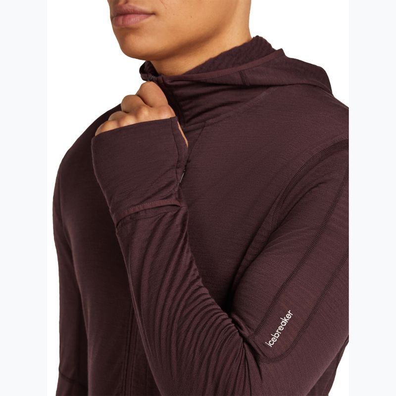 Férfi Icebreaker Merino 200 RealFleece Descender Zip Hoodie java trekking melegítőfelső 8