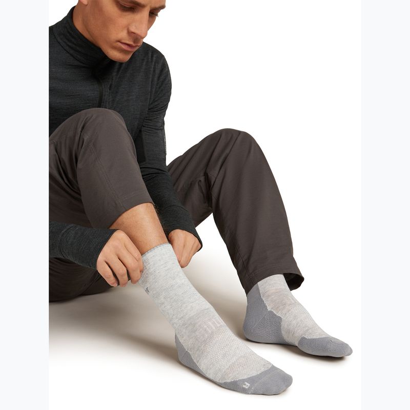 Férfi Icebreaker Merino Hike+ Light Crew zokni blizzard heather/alloy 4