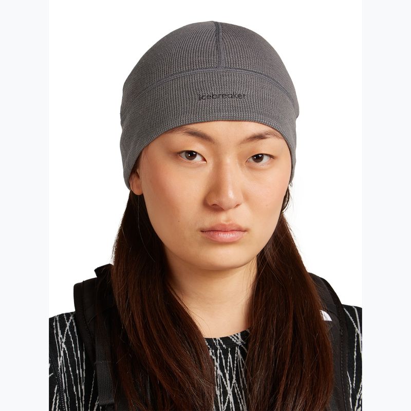 Icebreaker Merino 260 Waffle Reversible Beanie téli sapka obsidian/fekete 3