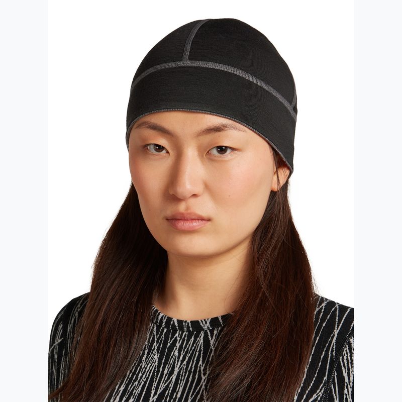 Icebreaker Merino 260 Waffle Reversible Beanie téli sapka obsidian/fekete 4