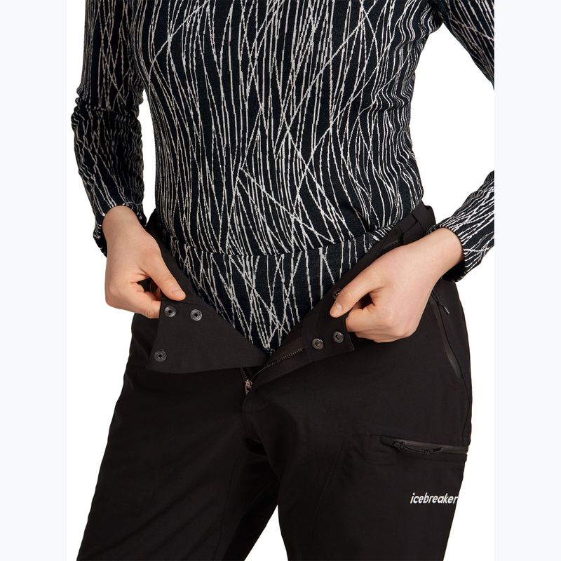Női thermo leggings Icebreaker Merino 260 Tech Vertex High Rise Delta Lines AOP black/snow/j 6