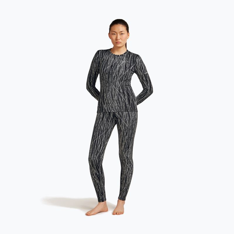 Női trekking hosszú ujjú felső Icebreaker Merino 260 Tech Vertex Crewe Delta Lines AOP black/snow/j 4