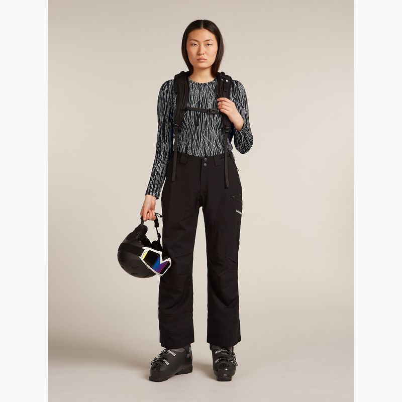 Női trekking hosszú ujjú felső Icebreaker Merino 260 Tech Vertex Crewe Delta Lines AOP black/snow/j 8