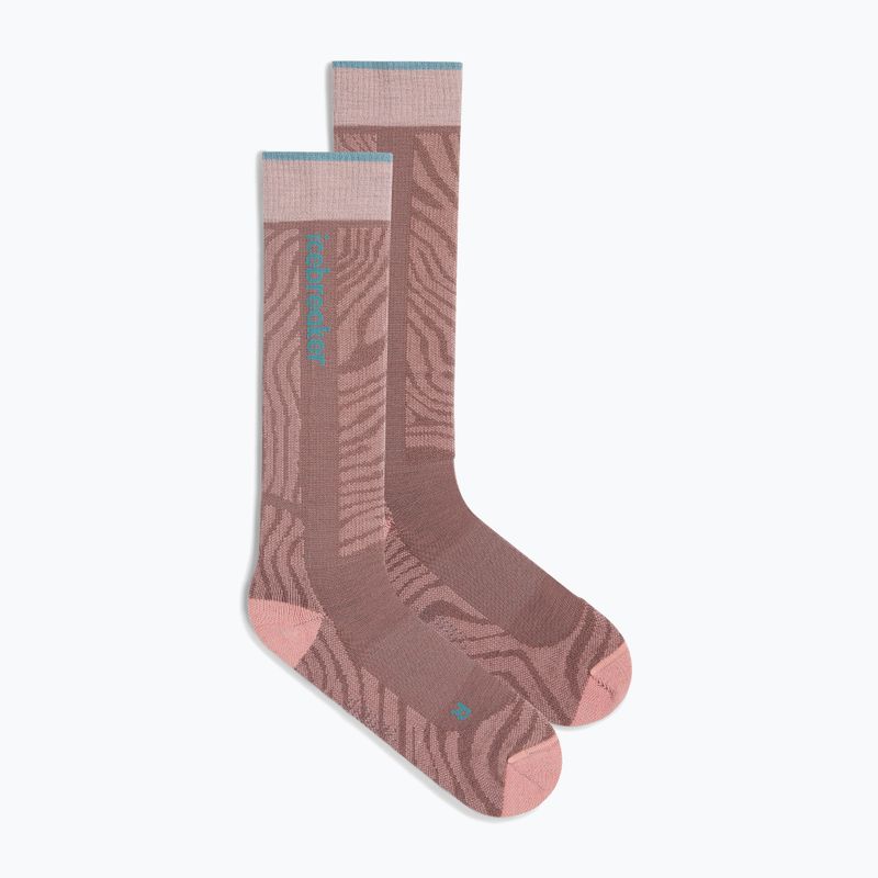 Női sízokni Icebreaker Merino Ski+ Light OTC Mountain Contour summit/blush/hydro 2