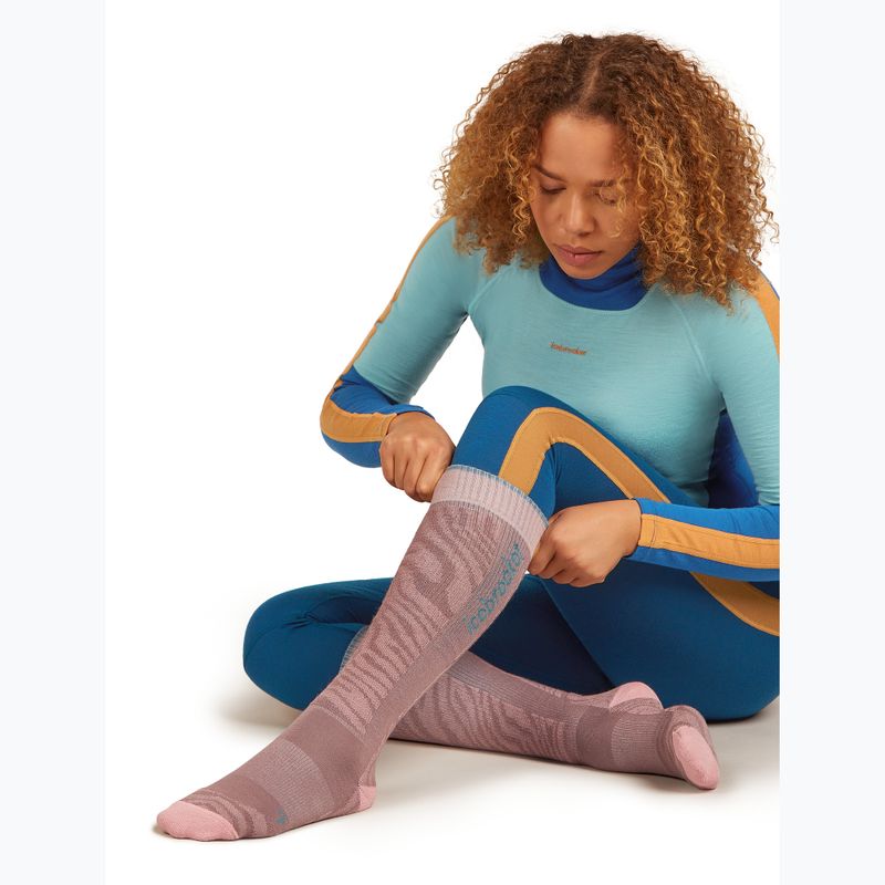Női sízokni Icebreaker Merino Ski+ Light OTC Mountain Contour summit/blush/hydro 4