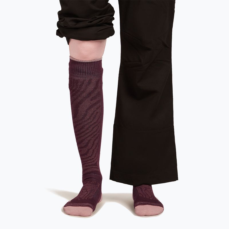 Női sízoknik icebreaker Merino Ski+ Medium OTC Mountain Contour java/blush/summit 3