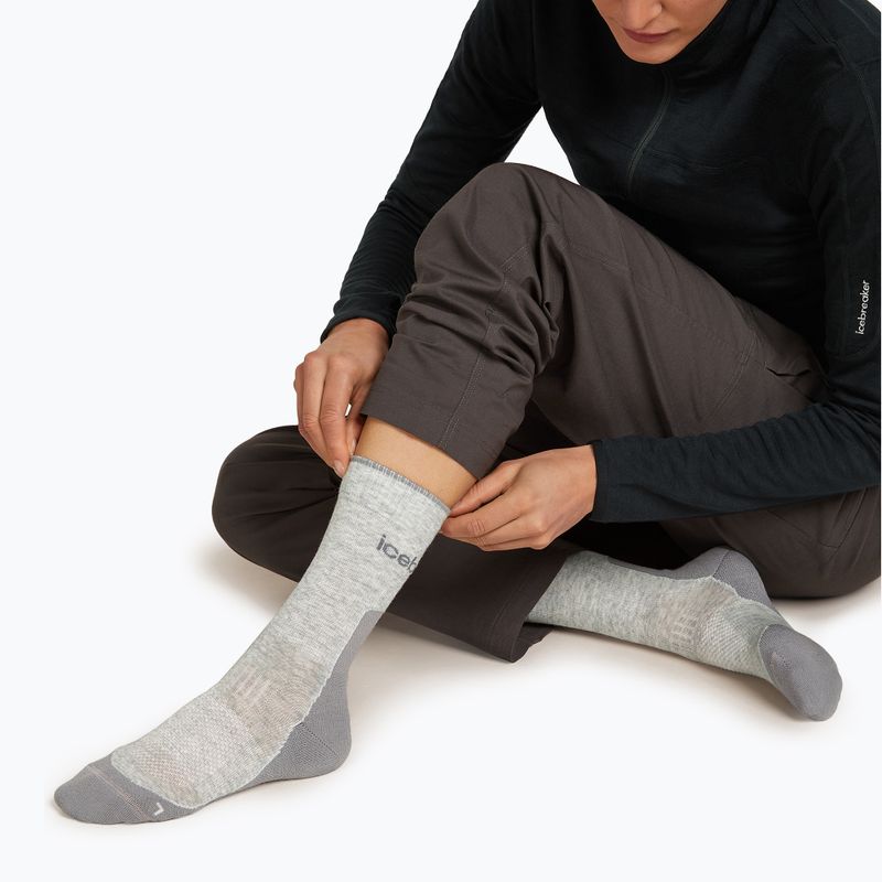Icebreaker női zokni Merino Hike+ Light Crew blizzard heather/alloy 3