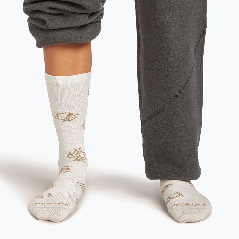 Icebreaker női zokni Merino Ultralight Crew Camp Ess ecru heather/sand 3