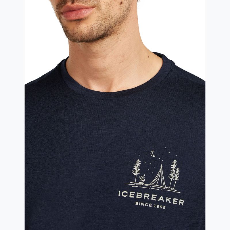 Férfi póló icebreaker Merino 150 Tech Lite Peaceful Pass Tee midnight navy 5