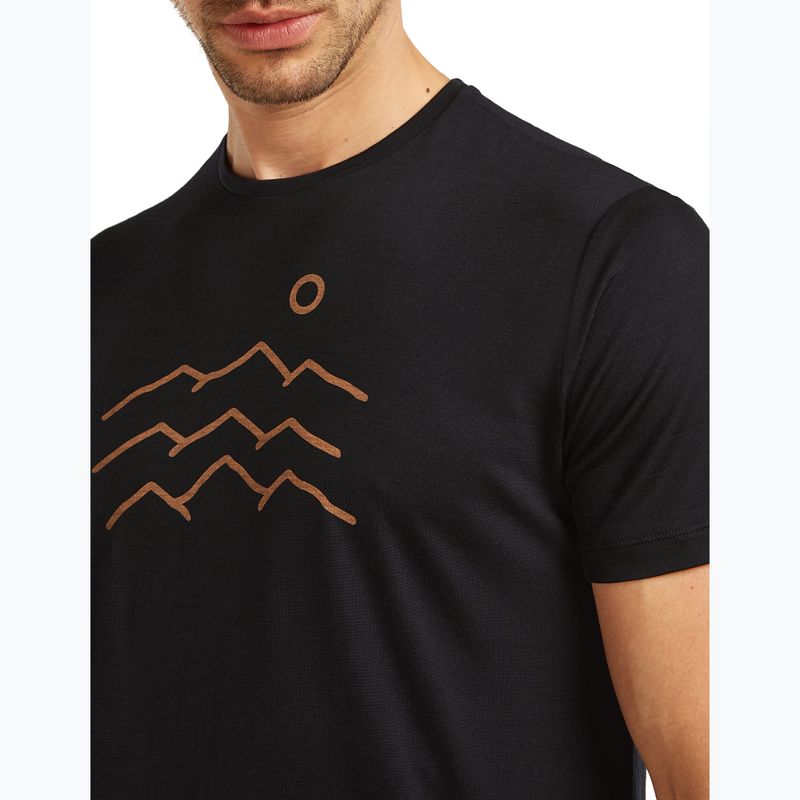 Férfi póló icebreaker Merino 125 Cool-Lite Sphere Tee Across The Peaks black 5