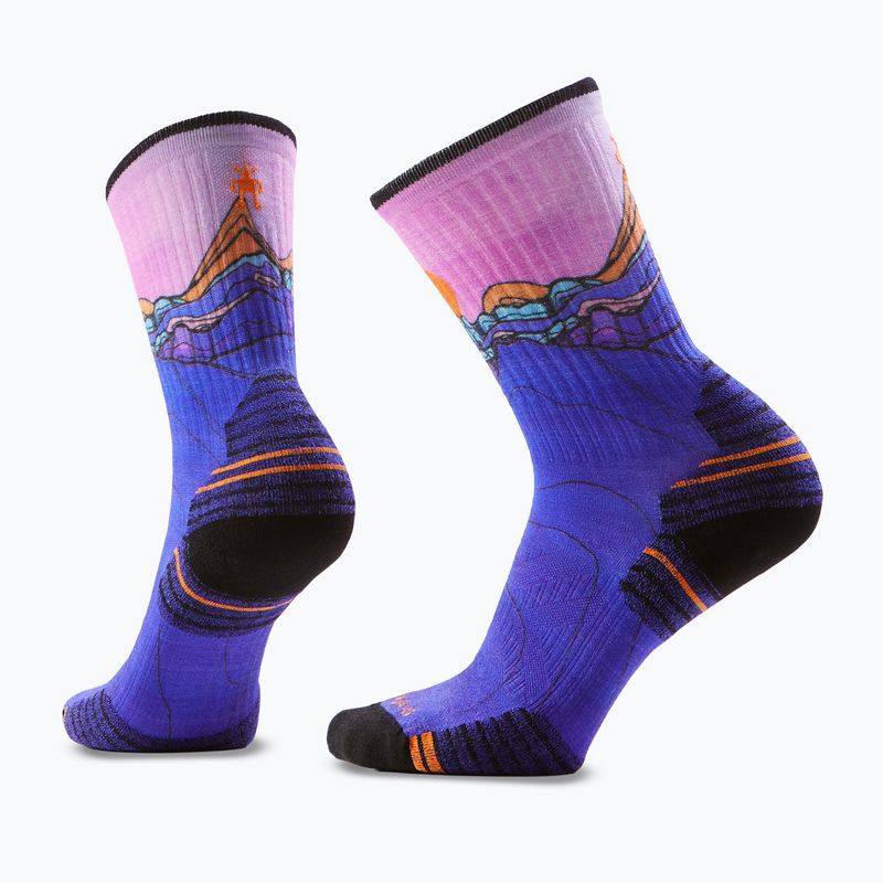 Női zokni Smartwool Hike Mountain Sunrise Print Crew deep navy 6