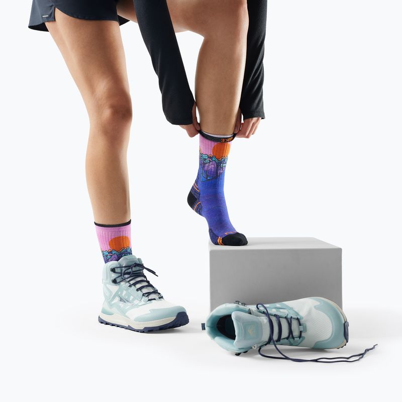 Női zokni Smartwool Hike Mountain Sunrise Print Crew deep navy 7