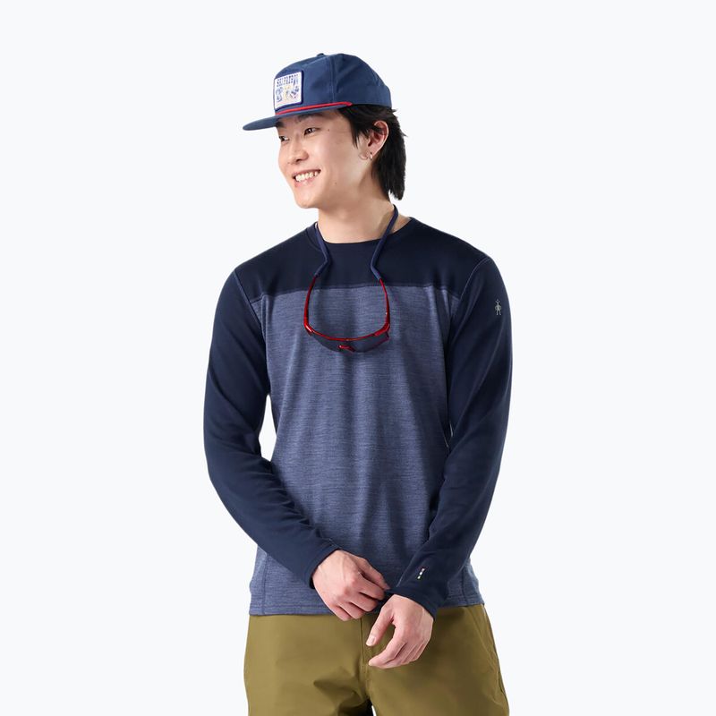 Férfi Termoaktiv pulóver Smartwool Classic Thermal Merino Base Layer Colorblock Crew Boxed deep navy/nightfall