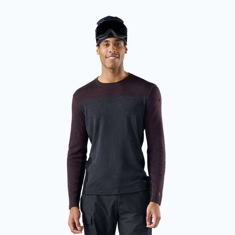Férfi Termoaktiv pulóver Smartwool Classic Thermal Merino Base Layer Colorblock Crew Boxed mink/charcoal