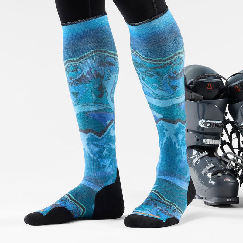 Sízokni Smartwool Ski Targeted Cushion Storm Peak Print OTC nightfall blue 2