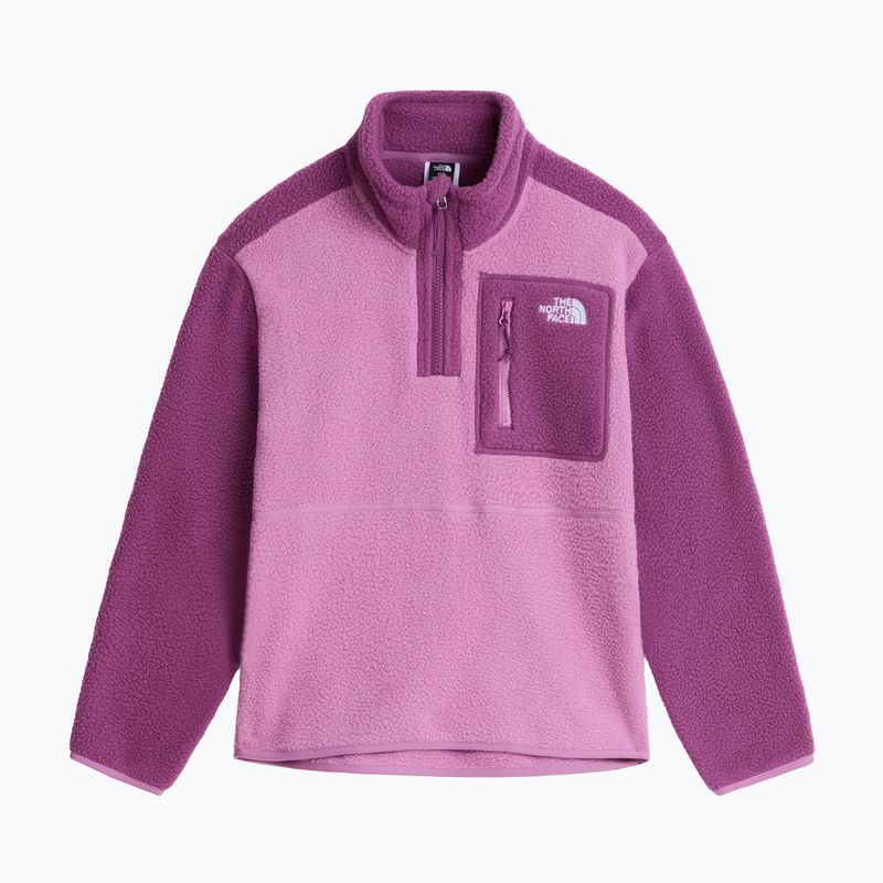 Gyerek polár pulóver The North Face Yumiori 1/4 Zip hushed lavender
