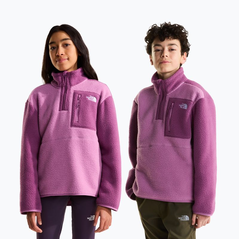 Gyerek polár pulóver The North Face Yumiori 1/4 Zip hushed lavender 3