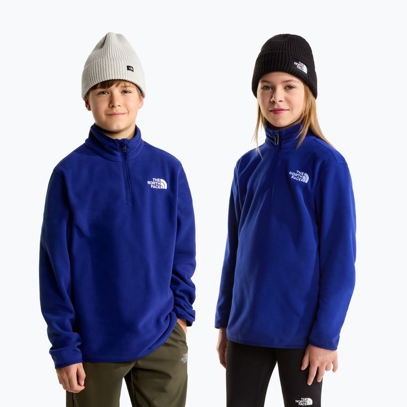 Gyerek polár pulóver The North Face Teen Glacier 1/4 Zip bold blue