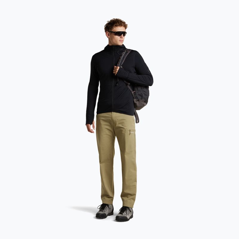Férfi trekking pulóver Icebreaker Merino 200 Realfleece Descender Half Zip Hoodie black 2