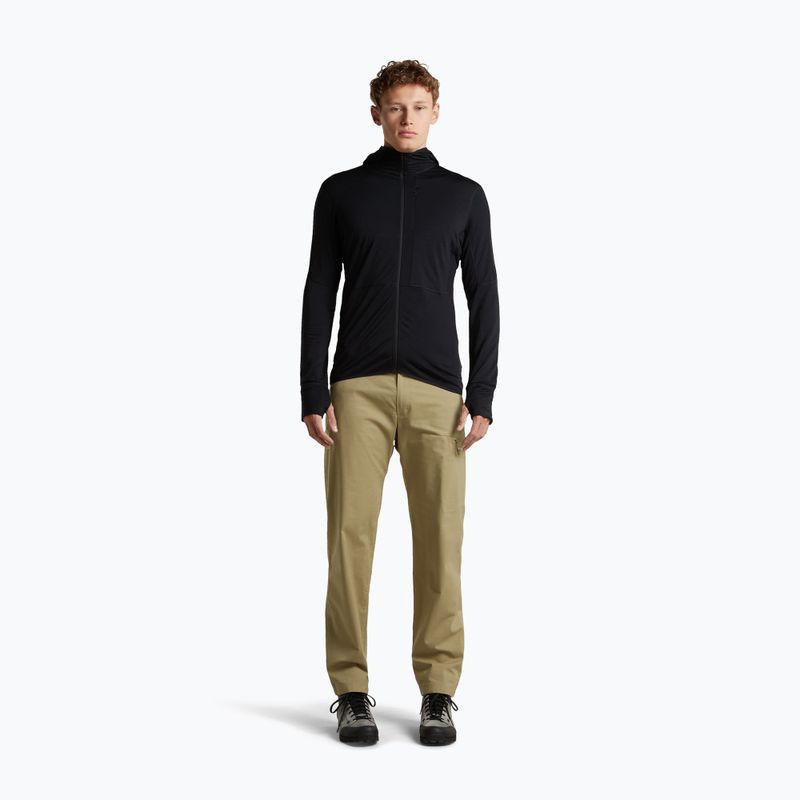 Férfi trekking pulóver Icebreaker Merino 200 Realfleece Descender Half Zip Hoodie black 4