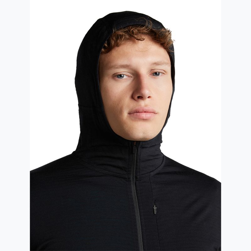 Férfi trekking pulóver Icebreaker Merino 200 Realfleece Descender Half Zip Hoodie black 6