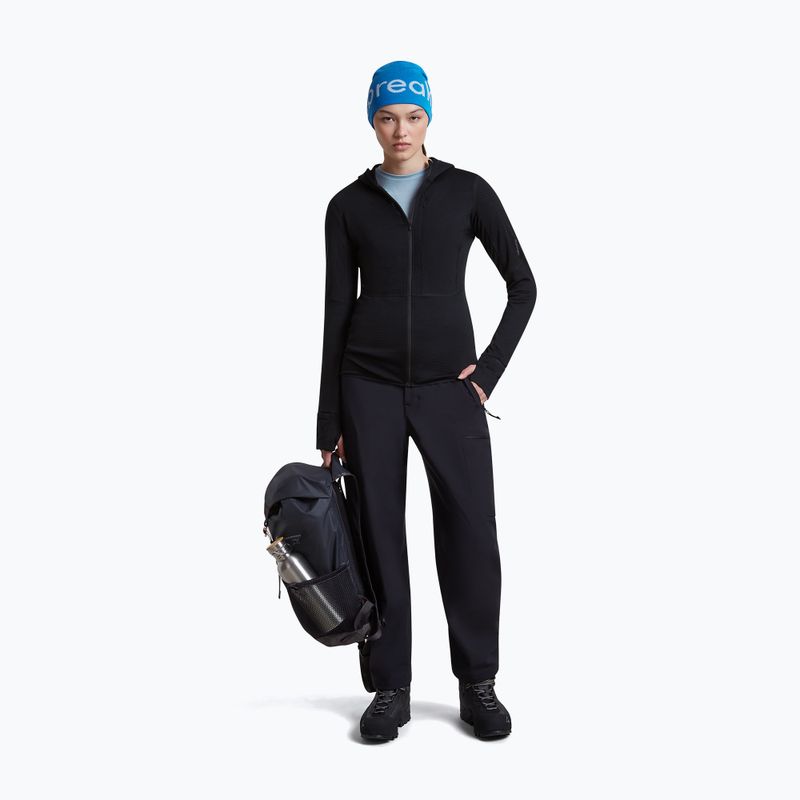 Női túra pulóver Icebreaker Merino 200 Realfleece Descender Half Zip Hoodie black 2