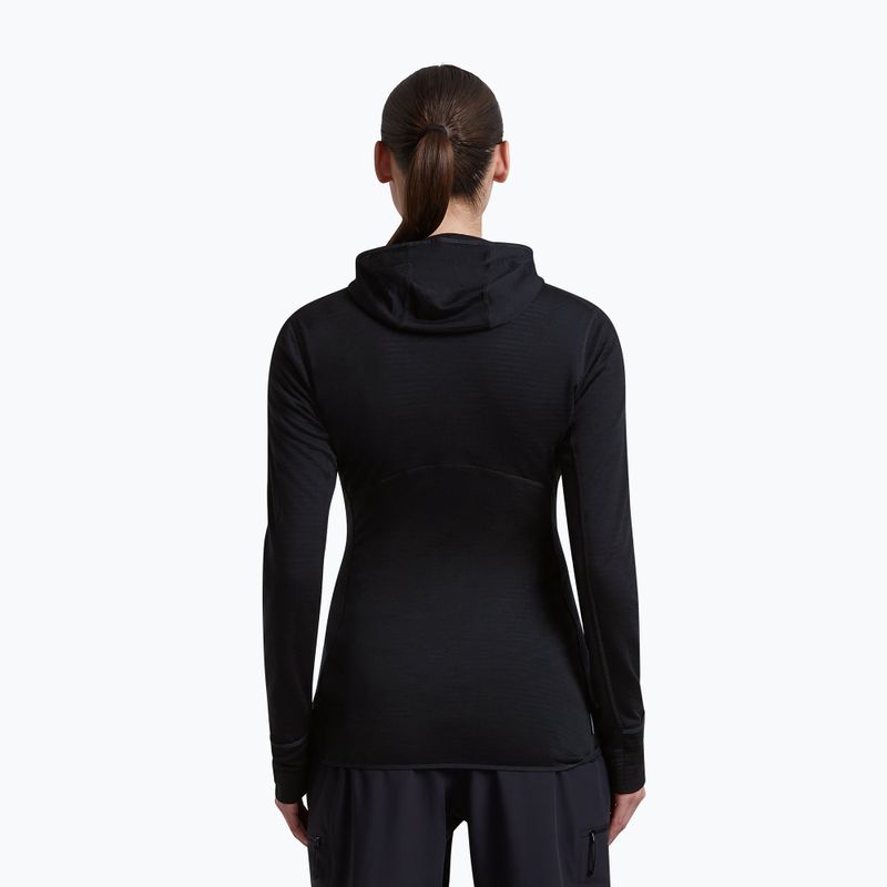 Női túra pulóver Icebreaker Merino 200 Realfleece Descender Half Zip Hoodie black 3