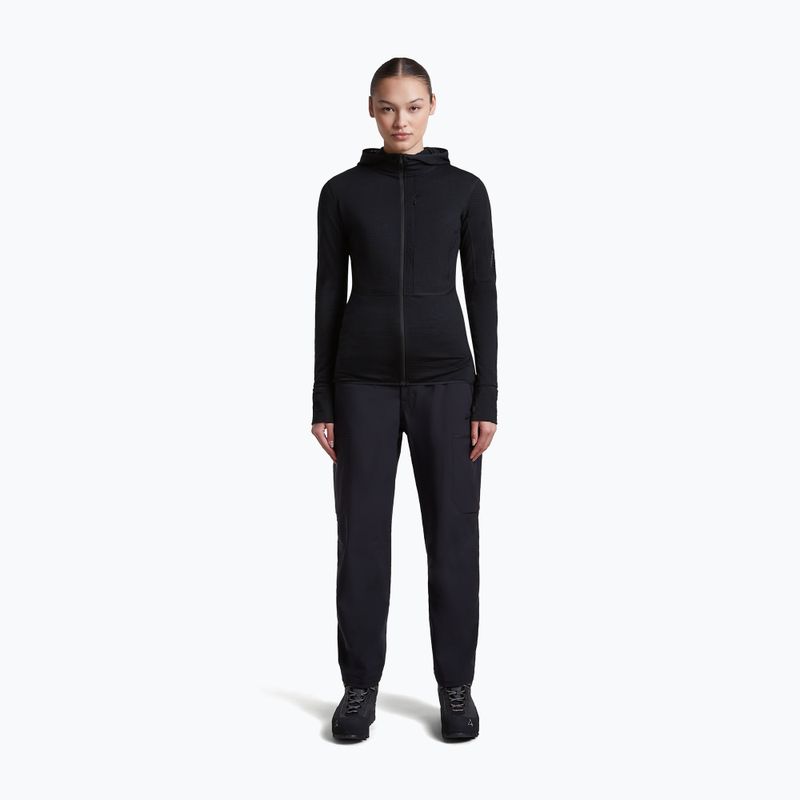Női túra pulóver Icebreaker Merino 200 Realfleece Descender Half Zip Hoodie black 4