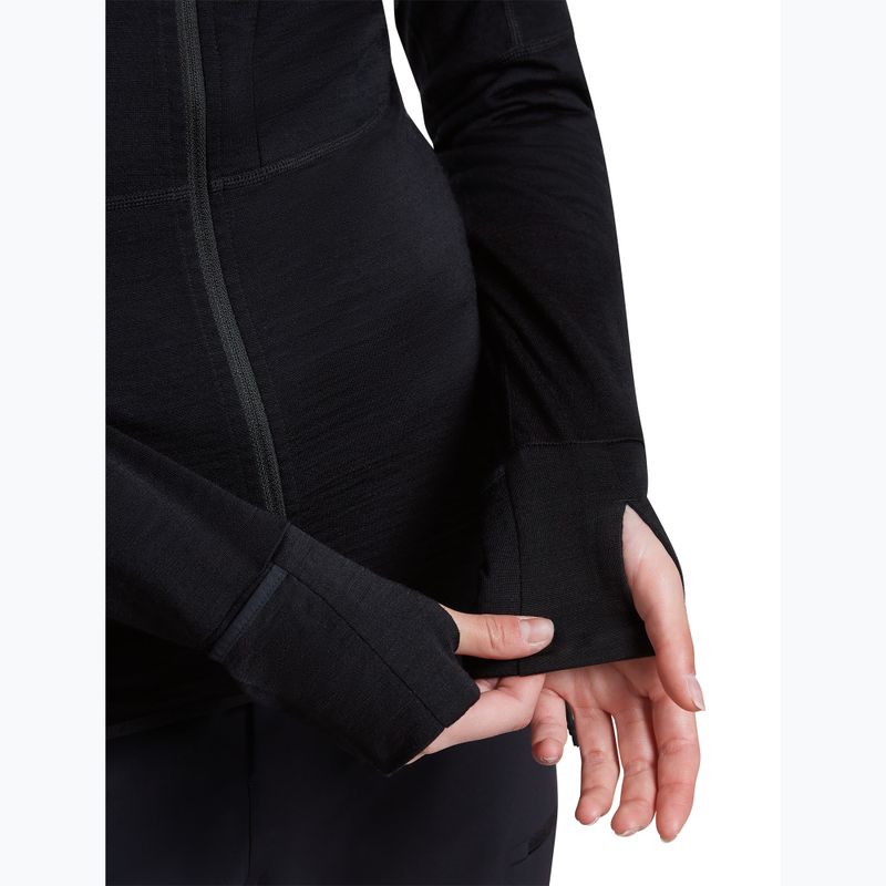 Női túra pulóver Icebreaker Merino 200 Realfleece Descender Half Zip Hoodie black 8