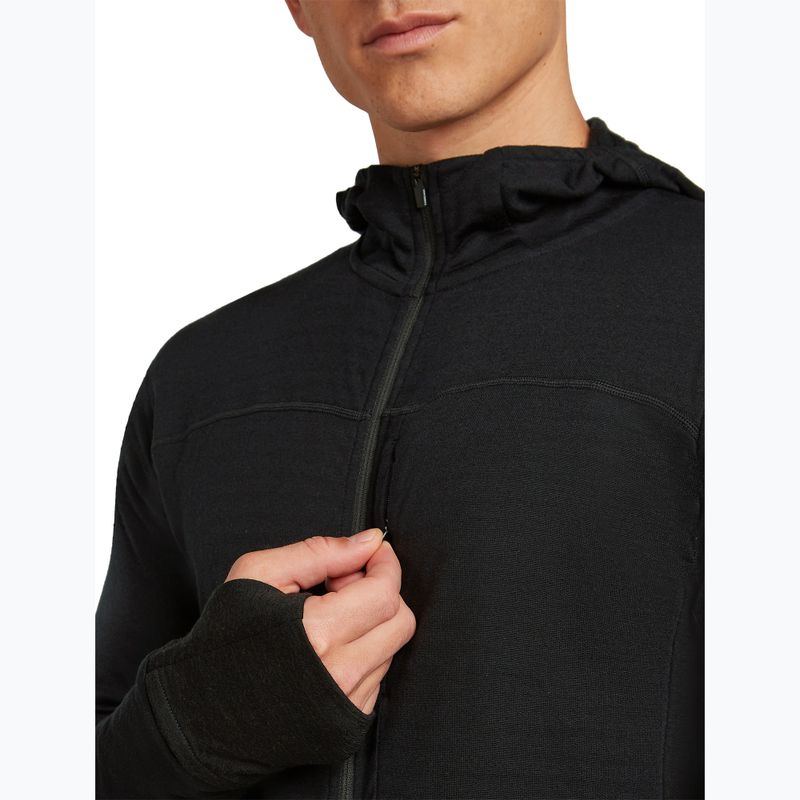 Férfi trekking pulóver Icebreaker Merino 300 Realfleece Descender Zip Hoodie black 5