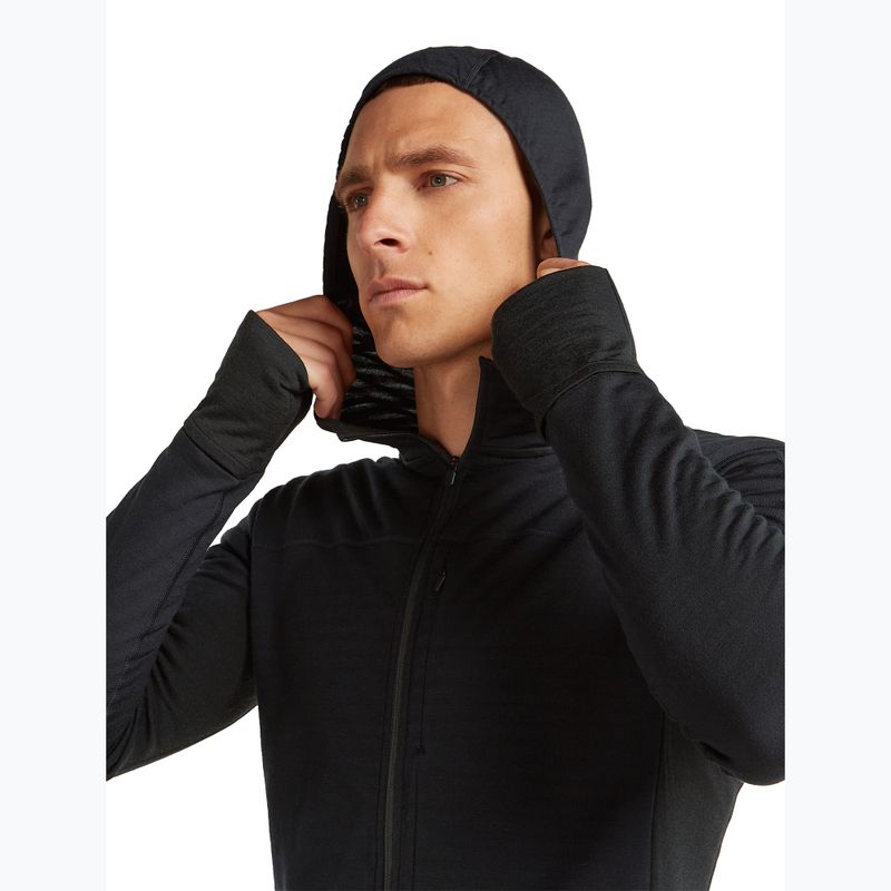 Férfi trekking pulóver Icebreaker Merino 300 Realfleece Descender Zip Hoodie black 6