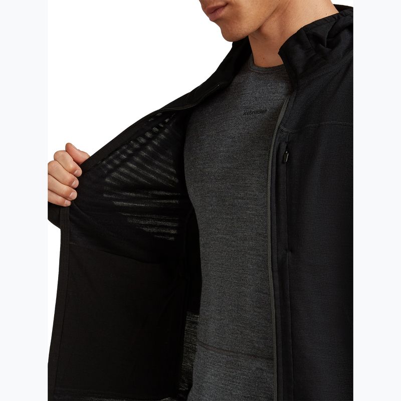 Férfi trekking pulóver Icebreaker Merino 300 Realfleece Descender Zip Hoodie black 7