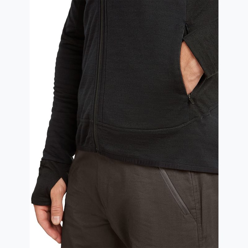 Férfi trekking pulóver Icebreaker Merino 300 Realfleece Descender Zip Hoodie black 9