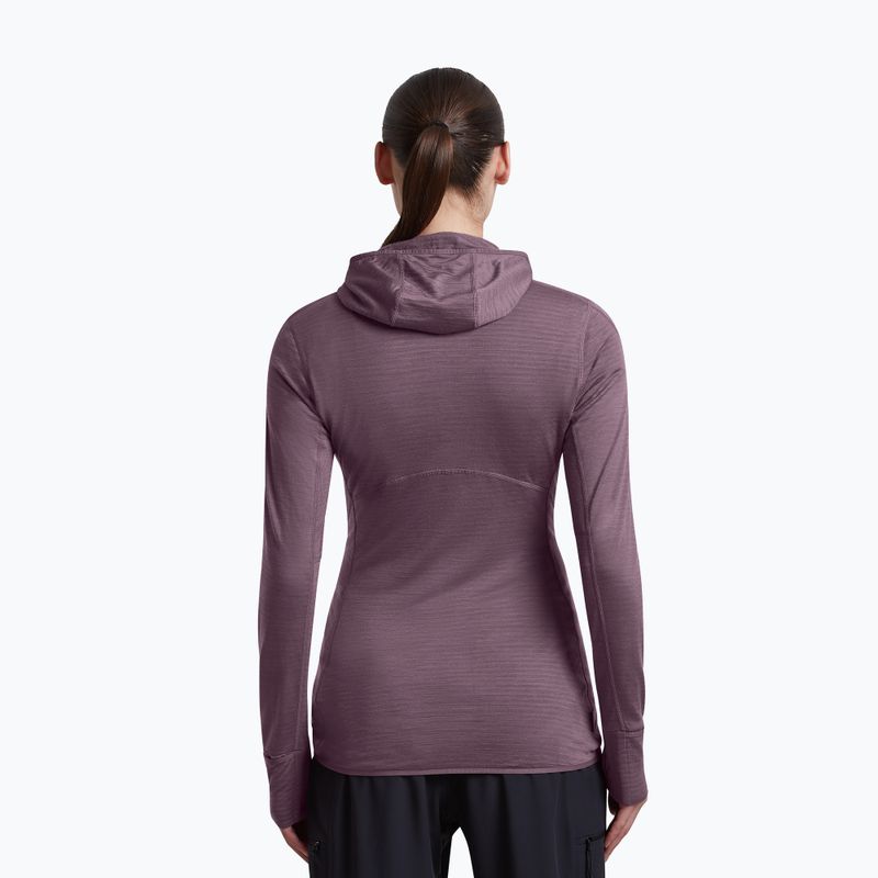 Női túra pulóver Icebreaker Merino 200 Realfleece Descender Half Zip Hoodie grey plum 3