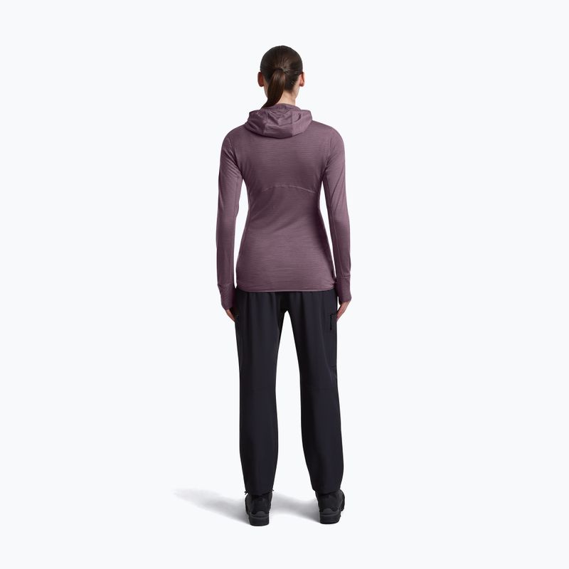 Női túra pulóver Icebreaker Merino 200 Realfleece Descender Half Zip Hoodie grey plum 5