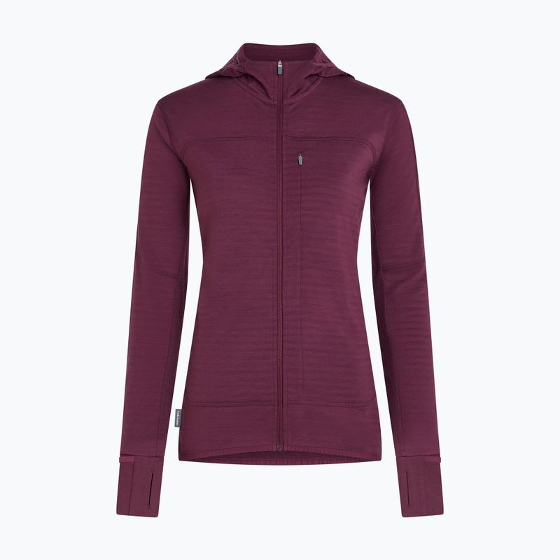 Női túra pulóver Icebreaker Merino 300 Realfleece Descender Zip Hoodie dark berry 11