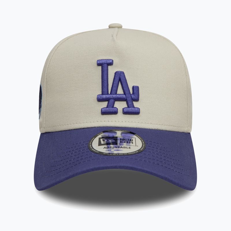 New Era WS Patch Eframe Los Angeles Dodgers baseball sapka világos bézs színben 2