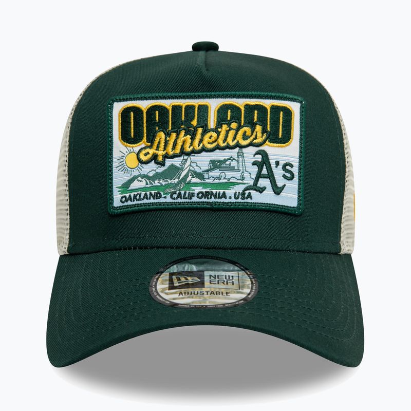 New Era MLB Patch Trucker Oakland Athletics sötétzöld baseball sapka 2