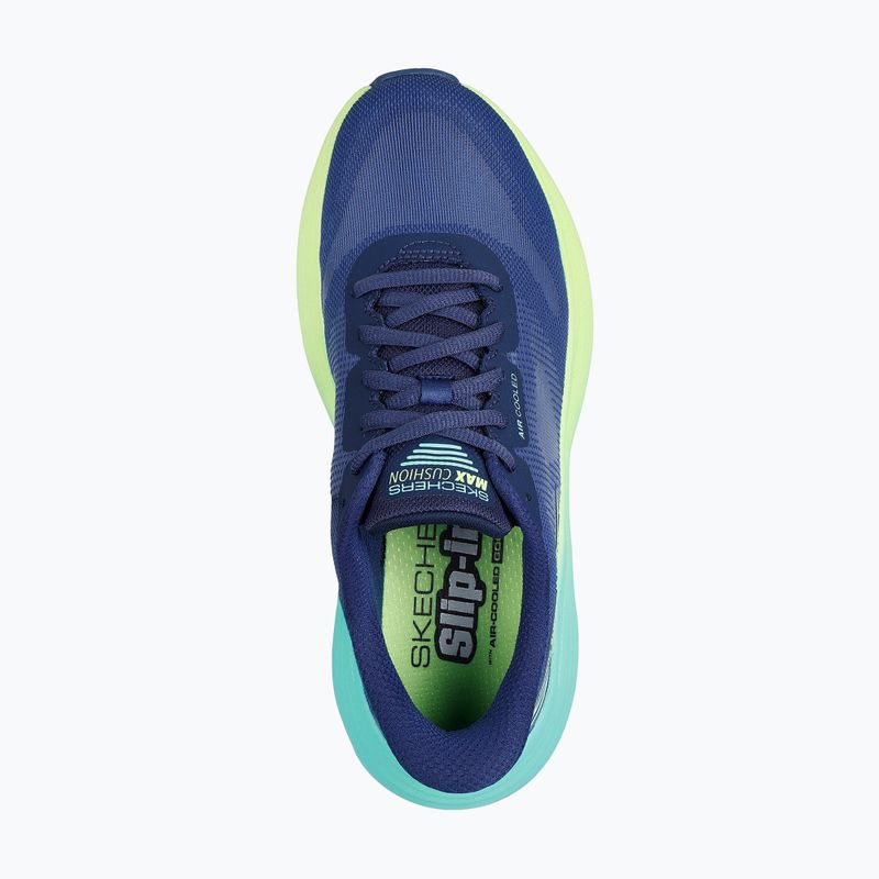 Női SKECHERS Max Cushioning Endeavour Hallandale navy/lime futócipők 5