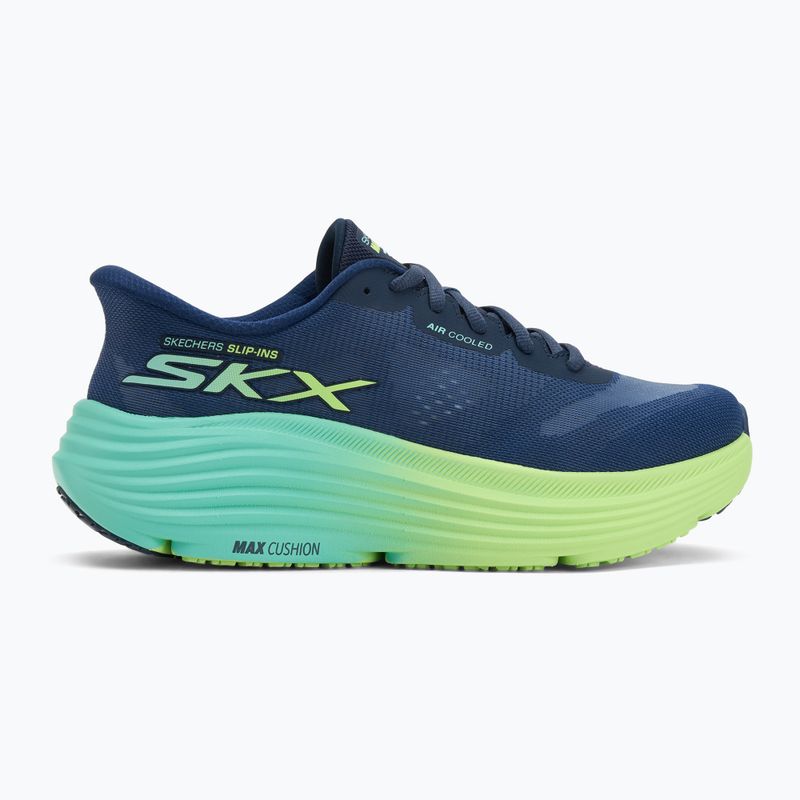 Női SKECHERS Max Cushioning Endeavour Hallandale navy/lime futócipők 2