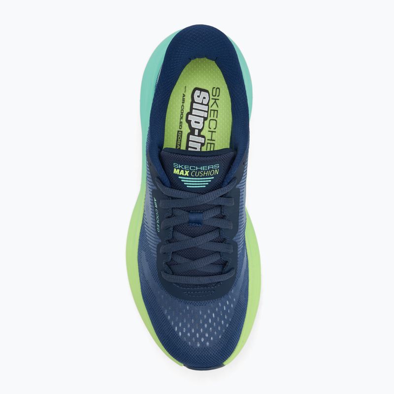 Női SKECHERS Max Cushioning Endeavour Hallandale navy/lime futócipők 5