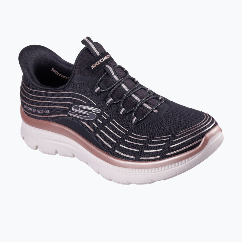 Női cipők SKECHERS Summits Plus Soft Luster fekete/rózsaarany 8