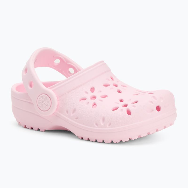 Crocs Classic Floral Cutout Clog Gyerekek Gyermek flip flop rózsaszín tej 2